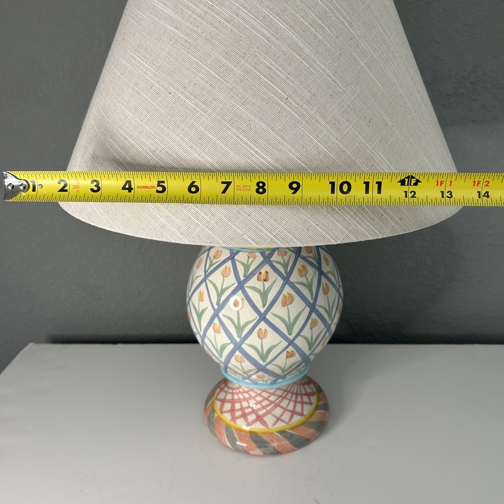 Vintage Bearded Iris Mackenzie Childs Table Lamp Cottagecore 1994 Whimsical - Picture 8 of 11